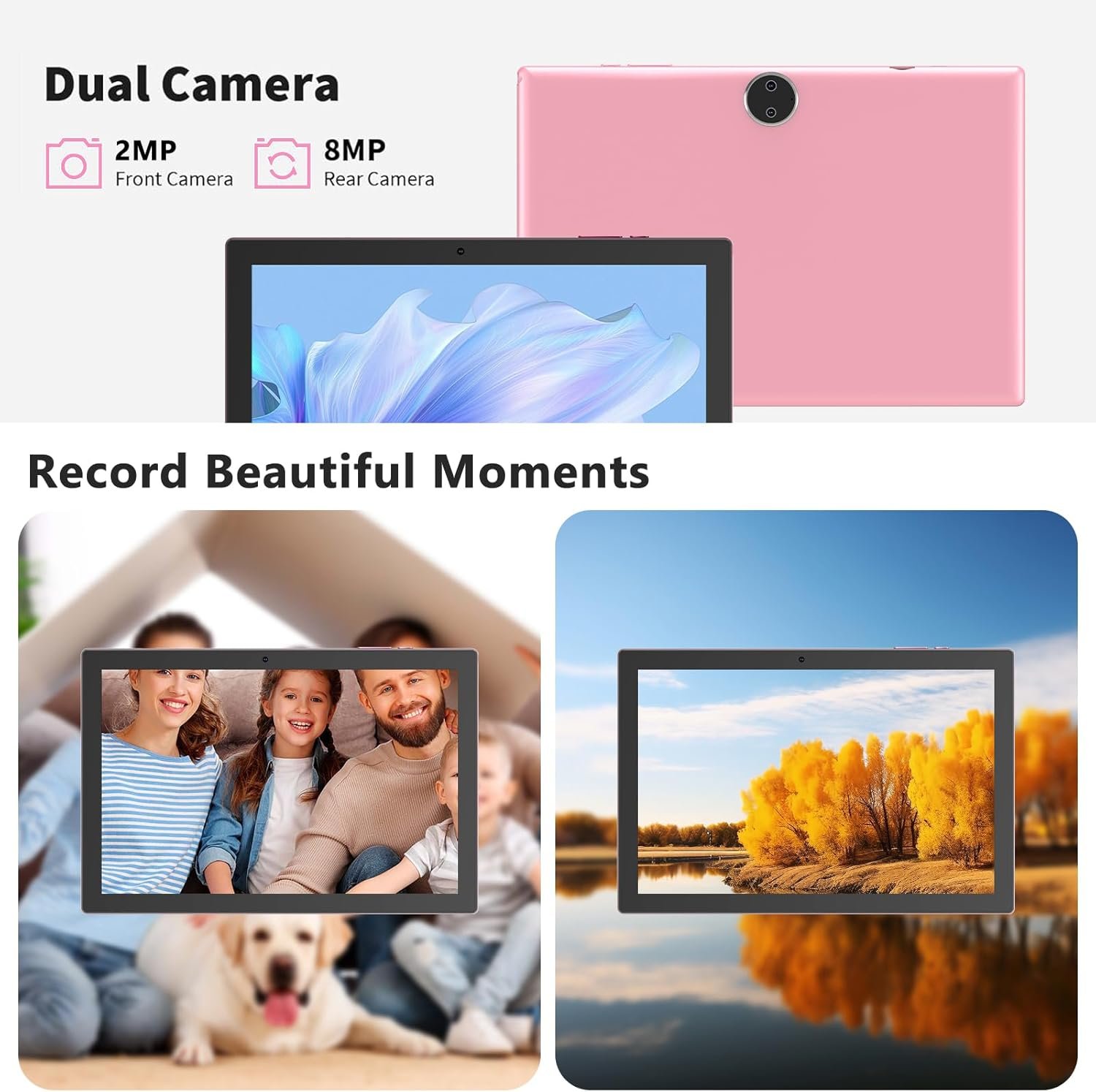 PRITOM tableta de 10,1" con Android 16 – 16 GB de RAM y 64 GB de almacenaje, funda con teclado incluida, batería de 6000 mAh, doble configuración de cámaras, ideal para estudio y tareas diarias - Image 4