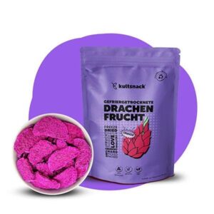 Kultsnack Gefriergetrocknete Drachenfrucht – Gefriergetrocknete Früchte – Als Snack & für Müslis – Chips ohne Fett – ohne Zuckerzusatz – Süßigkeiten Ersatz