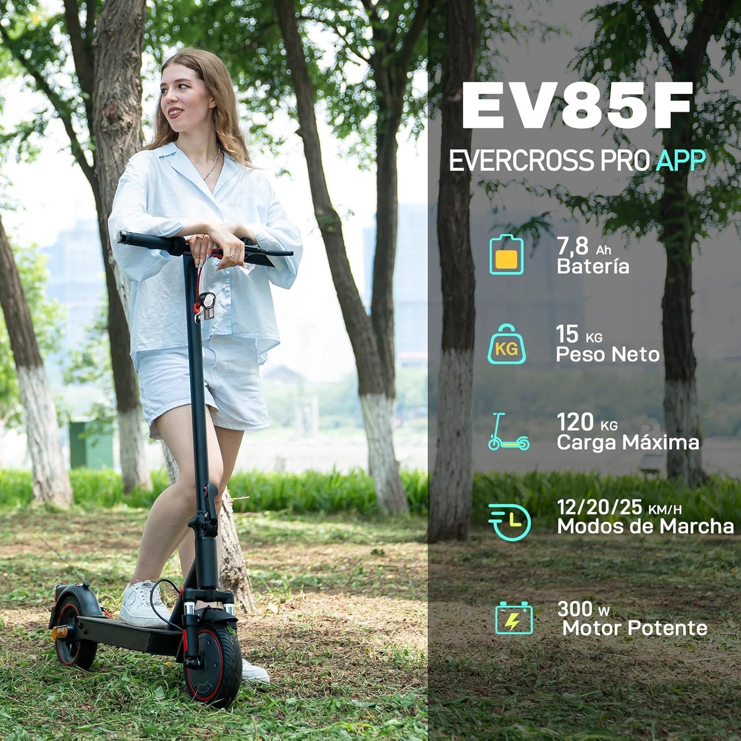 Tragbarer Elektroroller für Erwachsene – 630W Motor, bis zu 16 MPH, 18 Meilen Reichweite, 8,5″ Vollgummireifen, klappbar, LCD-Display, App-Steuerung, Dual-Scheibenbremsen - Image 7